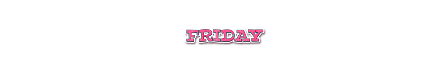 FRIDAY Sticker typography banner with transparent background