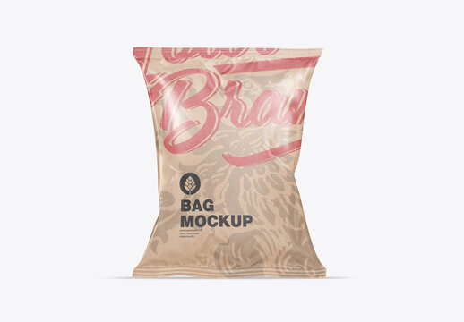 Kraft Chips bag mockup