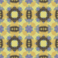 Pixel mosaic seamless pattern design, Repeat textile design. 