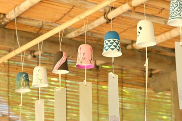 Furin is a kind of small bell that is hung under the eaves in summer in Japan.When the wind blews,...