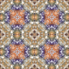 Fototapeta premium Mediterranean mosaic seamless pattern design, Repeat textile design. 