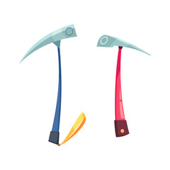 Cartoon Mountaineering Axes Composition