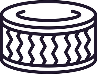 Single line icon of wheel on isolated white background. High quality editable stroke for mobile apps, web design, websites, online shops etc.