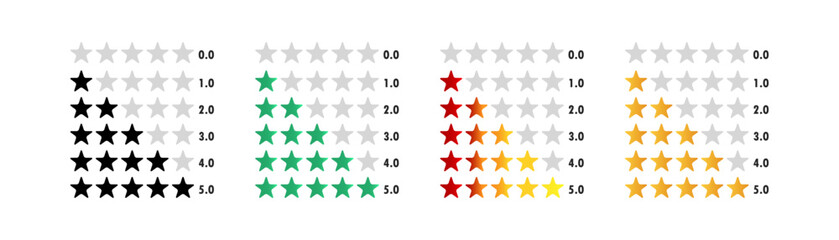 Rating star set icon. Achievement, achieve, top, feedback, rating, rate, review, reaction, award, badge, trophy. Vector line icon for Business and Advertising