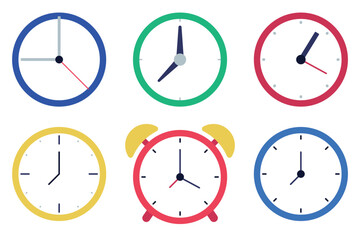 Set Of Six Different Clocks