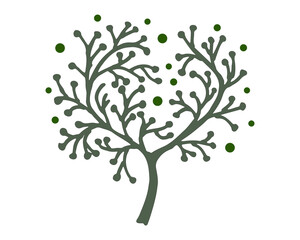 Obraz premium Silhouette of a Tree on white background. Concept of Plants and flowers. Isolated elements for your design. Vector illustration.