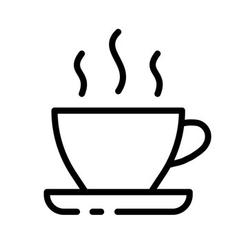 Cup with Steam line icon. Hot drink, coffee, beans, cocoa, americano, cappuccino, care, coffee shop, barista. Beverage concept. Vector line icon on white background