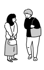 楽しく会話する男性と女性