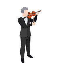 Man Plays Violin Composition