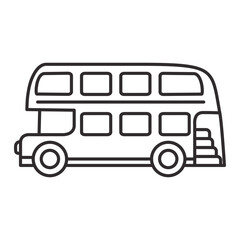 London icon bus. English red double-decker bus .Isolated on white background.Outline vector illustration.