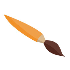 Paint brush.Painting tools elemen. Outline vector illustration.Art supplies.School supplies.Artist workplace. Isolated on white background.