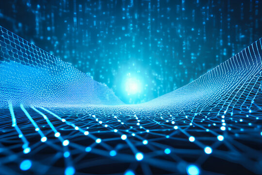 Abstract background, connected dot representing the internet connection and communication services.