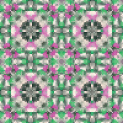 Pixel mosaic seamless pattern design, Repeat textile design. 