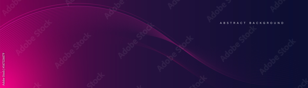 Poster abstract pink and purple gradient background with flowing wave lines. modern shiny moving lines desi