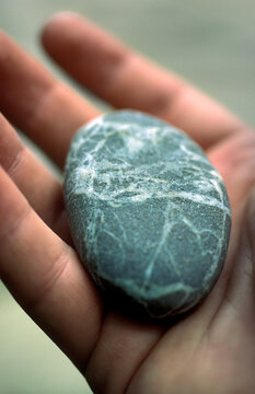 Beautiful stone in hand.