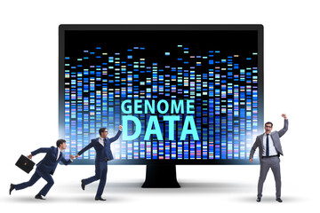 Businessman in genome data concept
