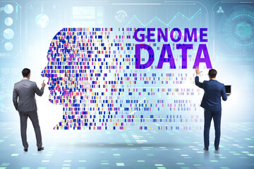 Businessman in genome data concept