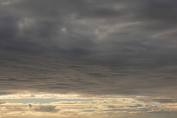 Rain clouds at sunset