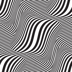 Monochrome Optical Illusion Wavy Pattern