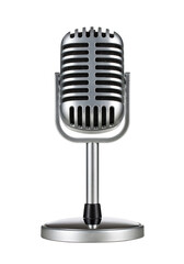 Vintage silver microphone cut out, without background - 567331408