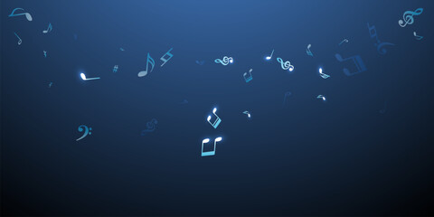 Musical notes flying vector illustration. Sound