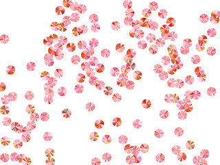 Rose gold paillettes confetti scatter vector composition. International Women's Day March 8th card background. Chic flickering spangle particles holiday decor. Confetti for Mother's day.