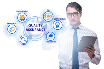 Businessman in quality assurance concept