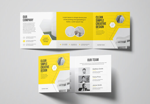 Square Trifold Brochure Layout Template