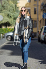Cheerful young blonde woman smiling 