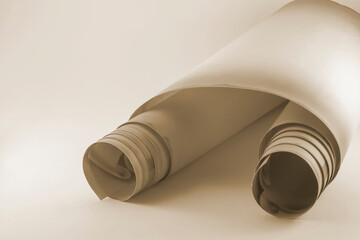 Paper scroll in old vintage background.