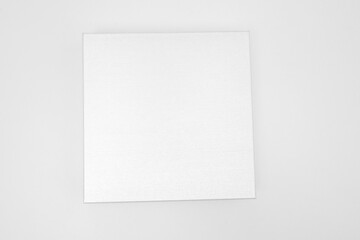 Fototapeta premium White textured box, gift mockup on white background.High resolution photo. Blank White Product Package Box Mock-up. Container, Packaging Template on white. Cardboard box.