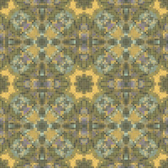 Pixel mosaic seamless pattern design, Repeat textile design. 