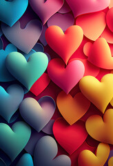 Colorful abstract wallpaper with hearts theme. Valentine's theme