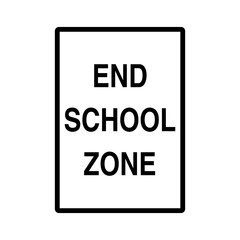 End School Zone Traffic Sign on Transparent Background