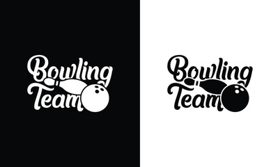 Bowling Team T shirt design, typography