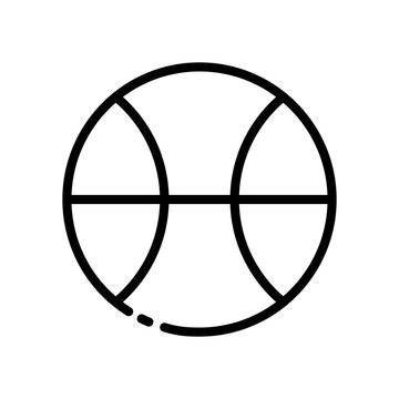 Basketball ball line icon. Basketball, players, team, ring, rivalry, competition, winner, captain, coach, entertainment, recreation, throw. Game concept. Vector black line icon on a white background