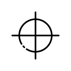 Sight line icon. Target, attention, focus, surveillance, attentiveness, confidentiality, safety, aspiration, landmark. business concept. Vector black line icon on a white background