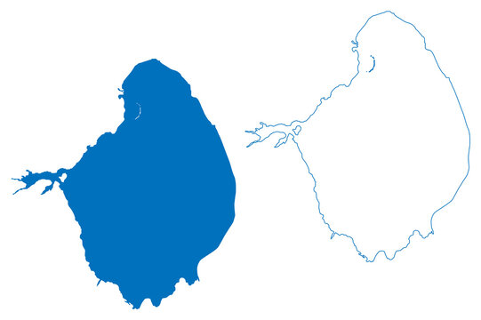 Lake Okeechobee (United States of America, North America, us, usa, Florida) map vector illustration, scribble sketch Florida's Inland Sea map