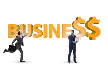 Business success concept with businessman