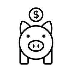 piggy bank icon vector design template in white background