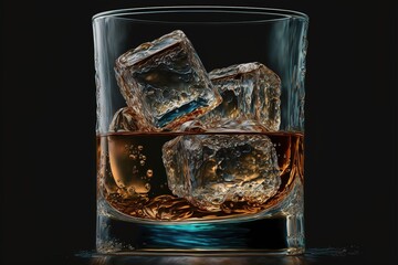 Cool Whiskey Glass Generative Ai