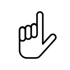 Thumbs up line icon. Gesture, hand, finger, pointer, sign, peace sign, like, palms, press, hands up, greeting, expression, warning. communication concept. Vector black line icon on white background