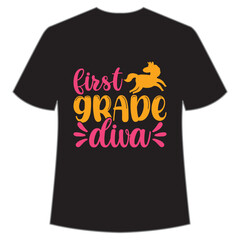 First grade diva Mardi Gras shirt print template, Typography design for Carnival celebration, Christian feasts, Epiphany, culminating  Ash Wednesday, Shrove Tuesday