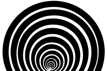 Black and white dynamic circle pattern.