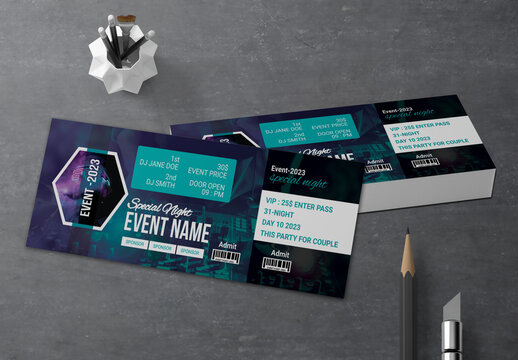 Special Night Event Ticket Design Template