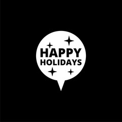 Happy holiday icon  isolated on black 