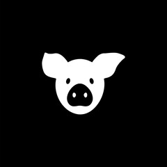 Animal head. Farm sign. icon isolated on black background.