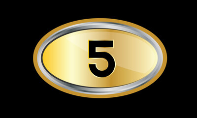 Number Gold Elips Elegant Silver Logo