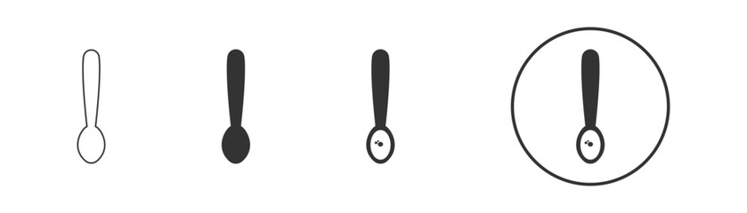 Spoon with sugar, salt, flour or other ingredient icon