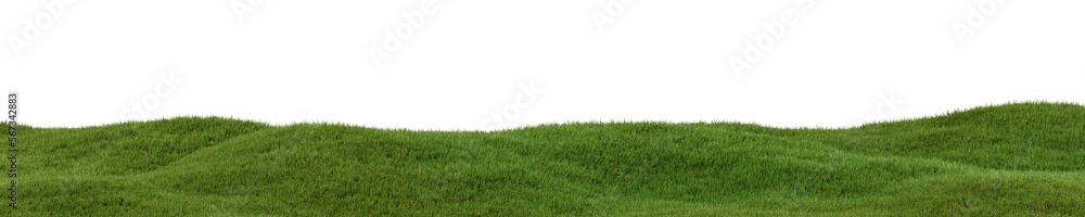 Fototapete architectural and landscape concept. green grass field isolated on transparent background. 3d render